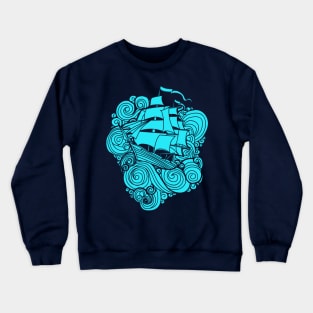 Swirling Seas & Ship Shape Crewneck Sweatshirt